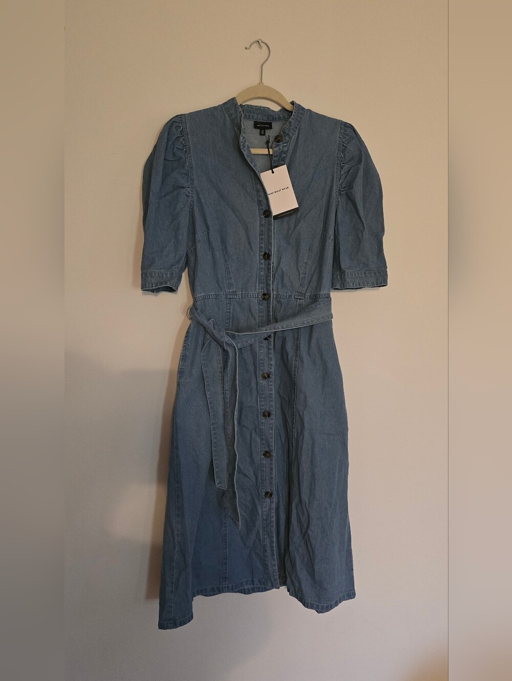Who What Wear Chambray Jean Button-Front Midi Dress | Size Medium | NWT
